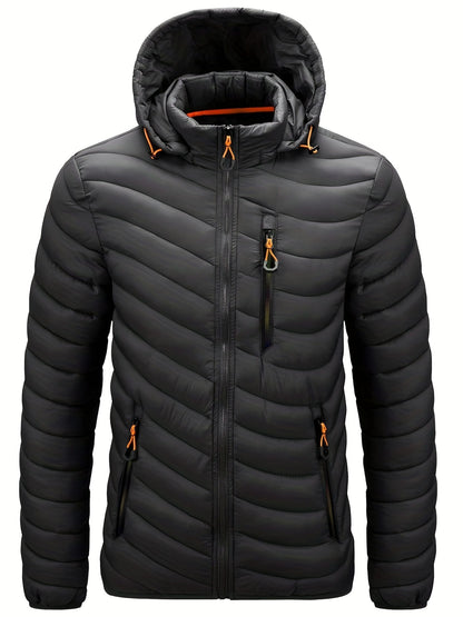 Men's Down Insulated Winter Jacket with Hood