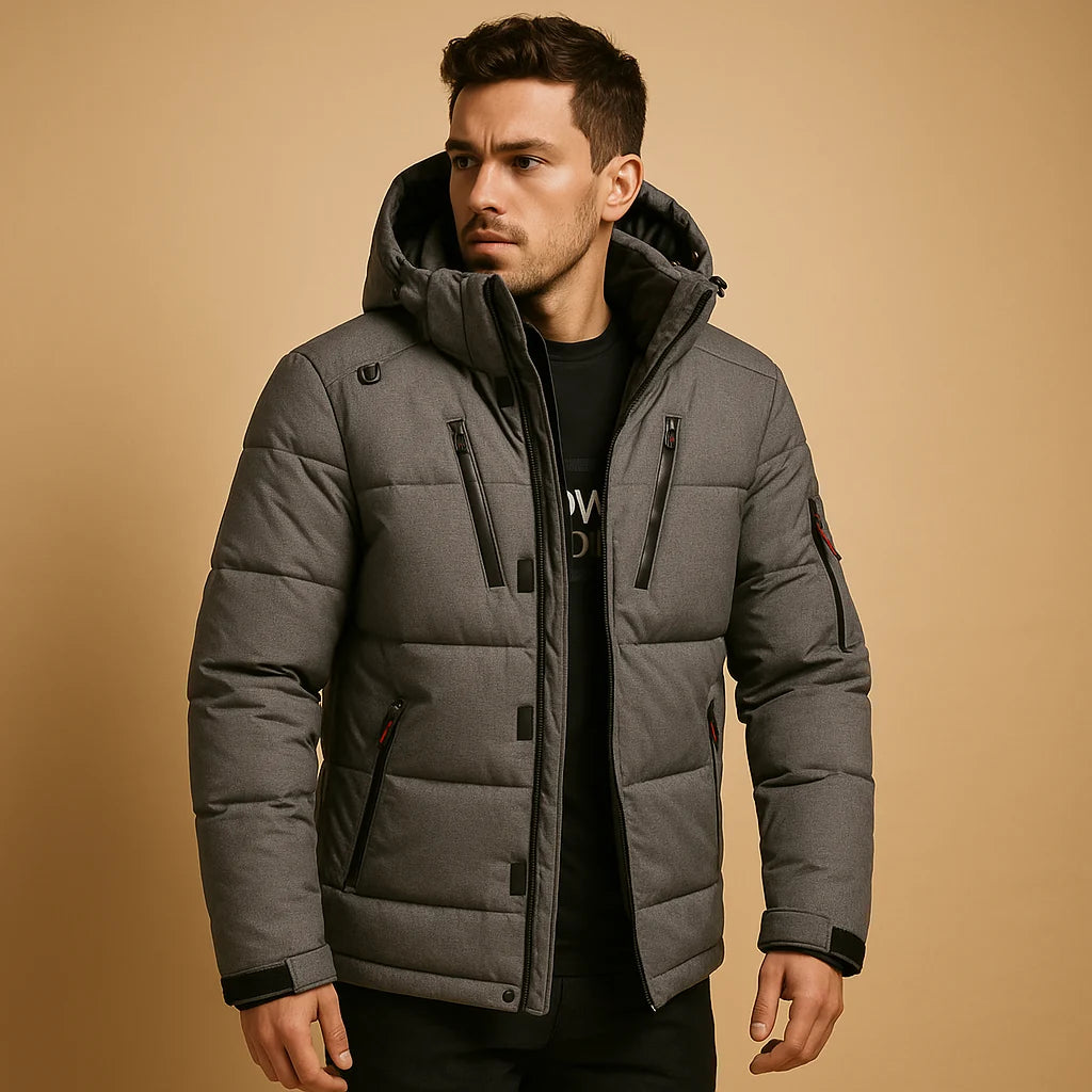 Men's Down Parka with Removable Hood