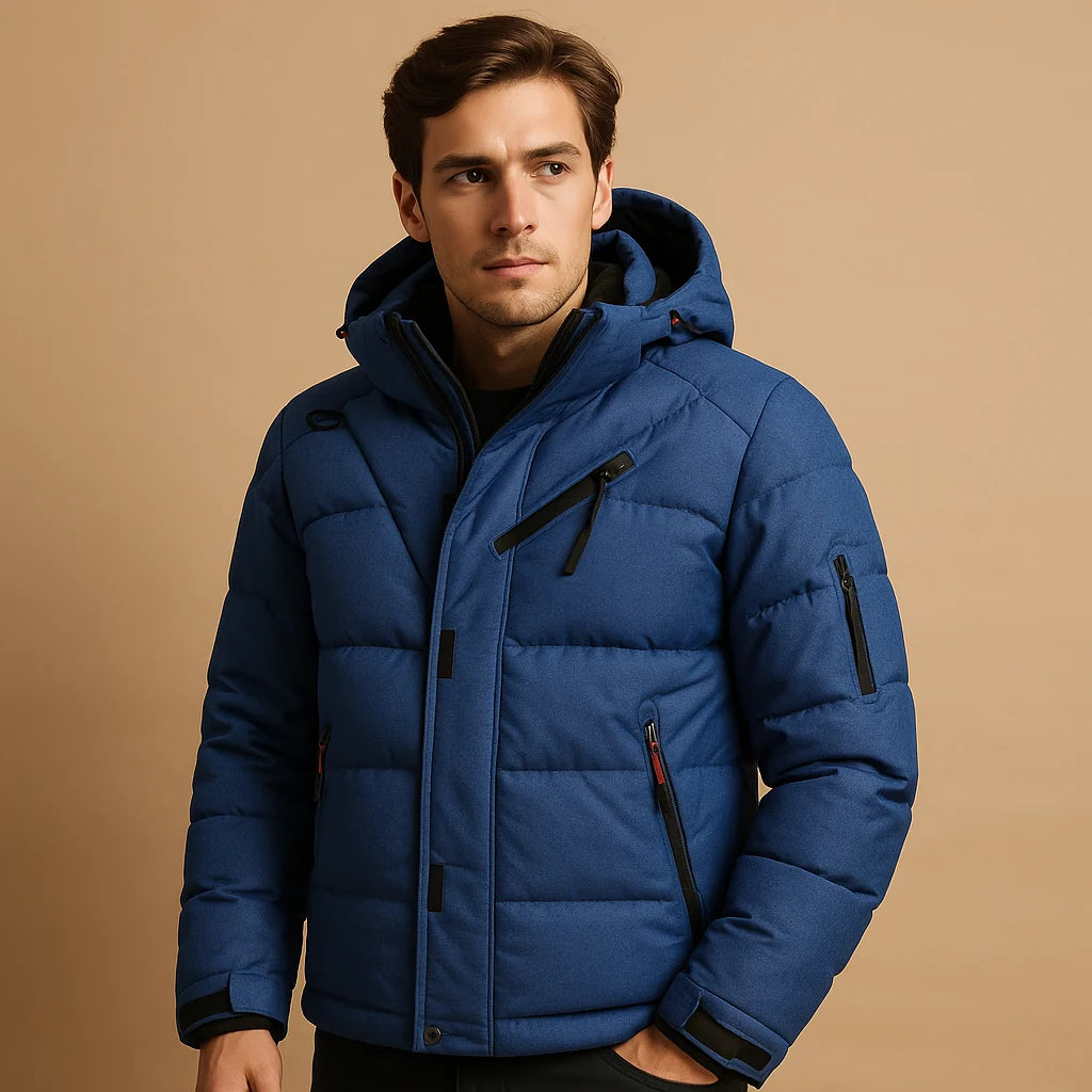 Men's Down Parka with Removable Hood