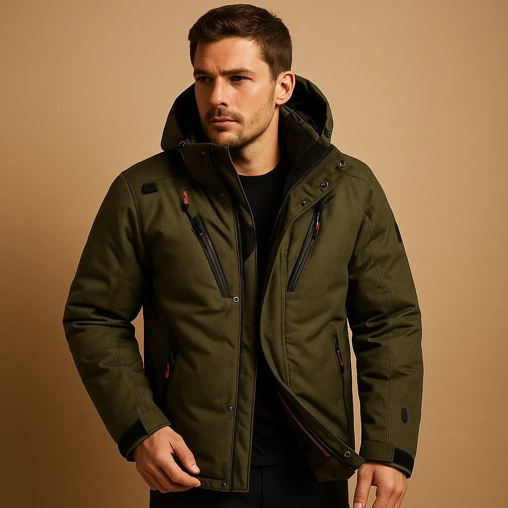 Men's Down Parka with Removable Hood
