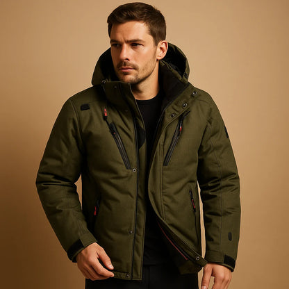 Men's Down Parka with Removable Hood
