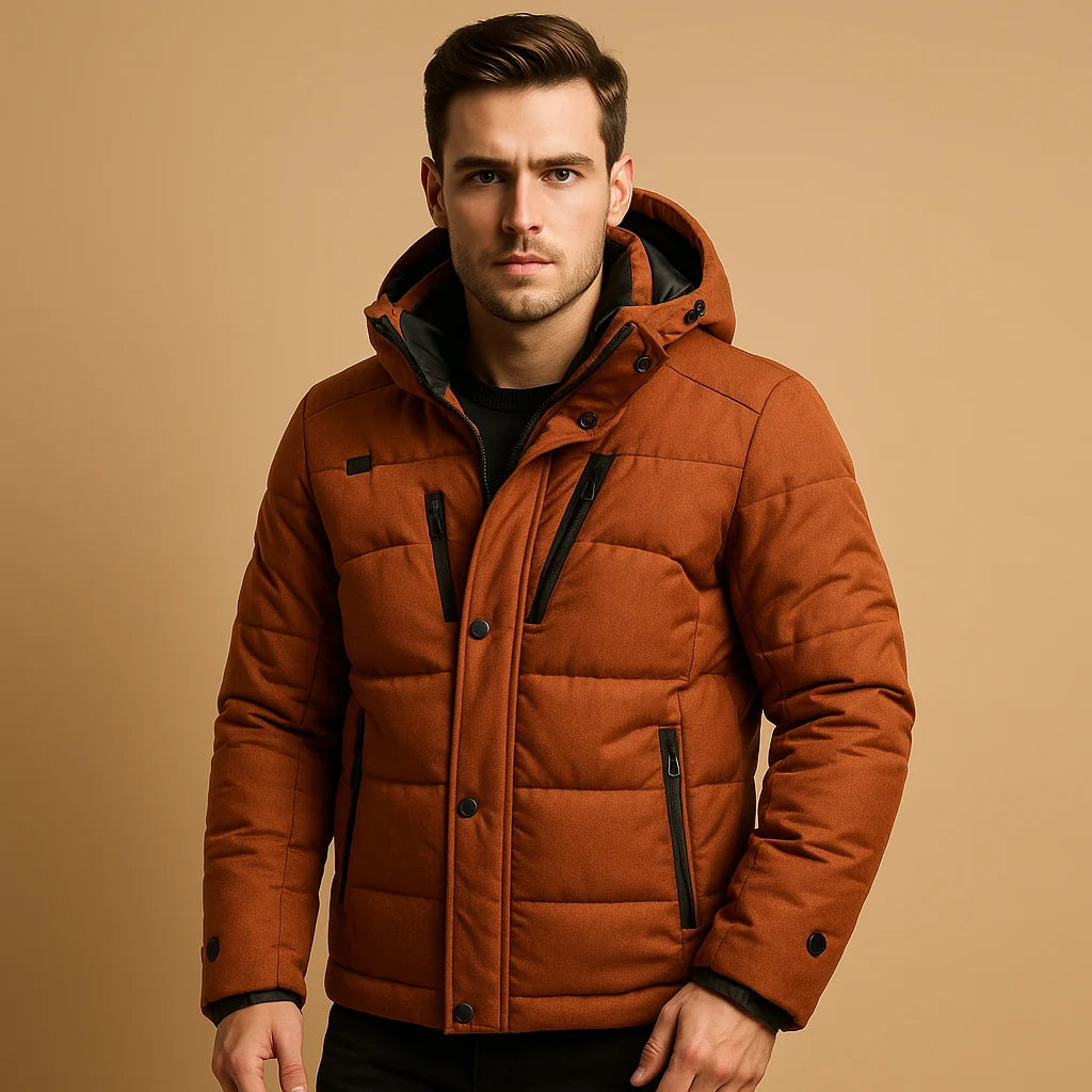 Men's Down Parka with Removable Hood