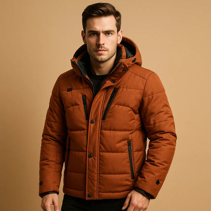 Men's Down Parka with Removable Hood