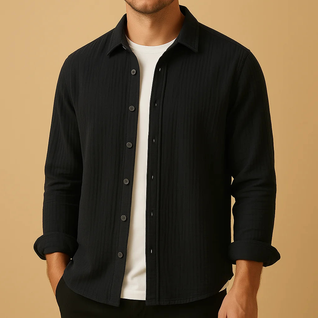 Men's Dress Shirt Classic Button-Down Long Sleeve