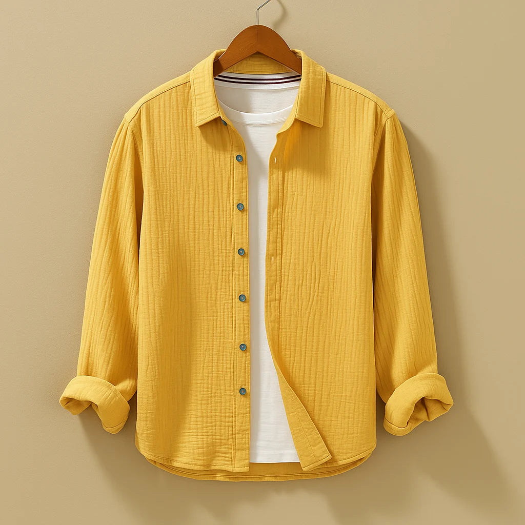 Men's Dress Shirt Classic Button-Down Long Sleeve