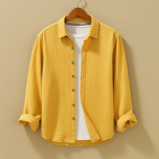Men's Dress Shirt Classic Button-Down Long Sleeve
