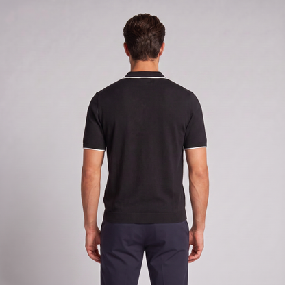 Men's Elegant Contrast Detail Polo Shirt
