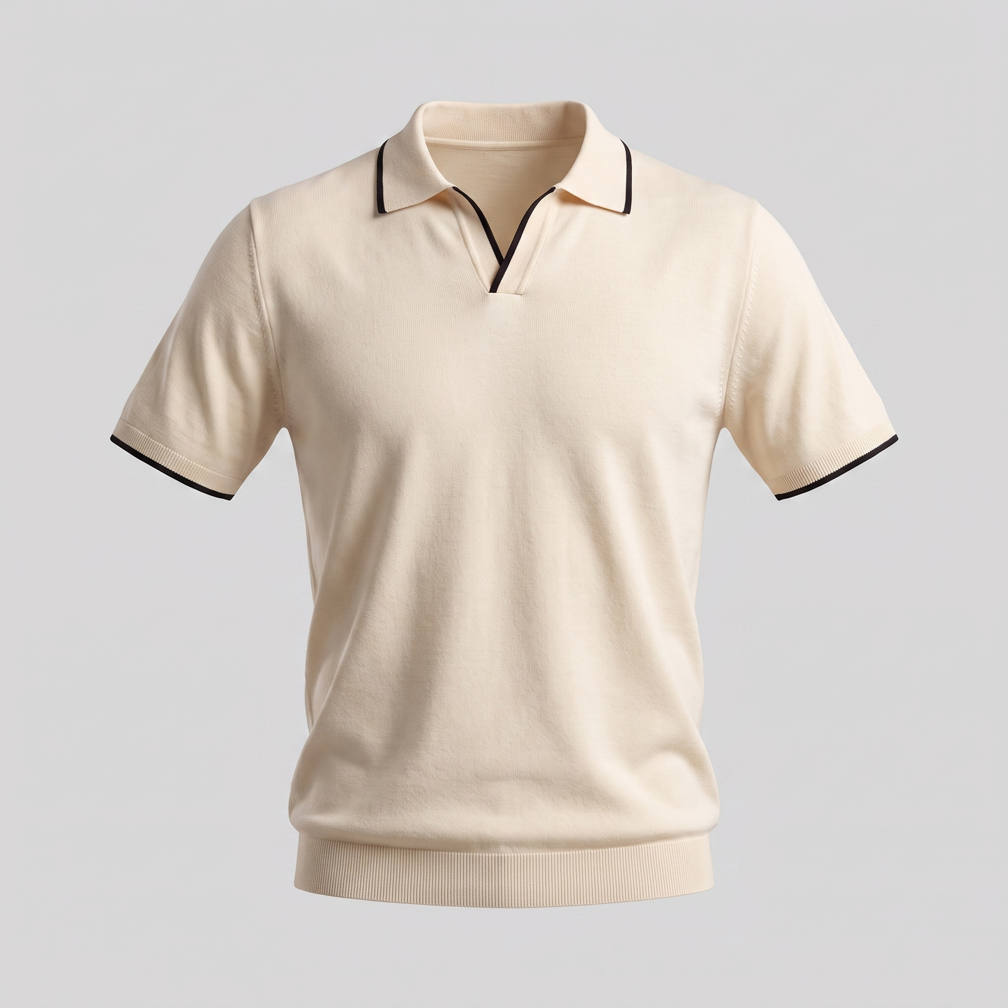 Men's Elegant Contrast Detail Polo Shirt