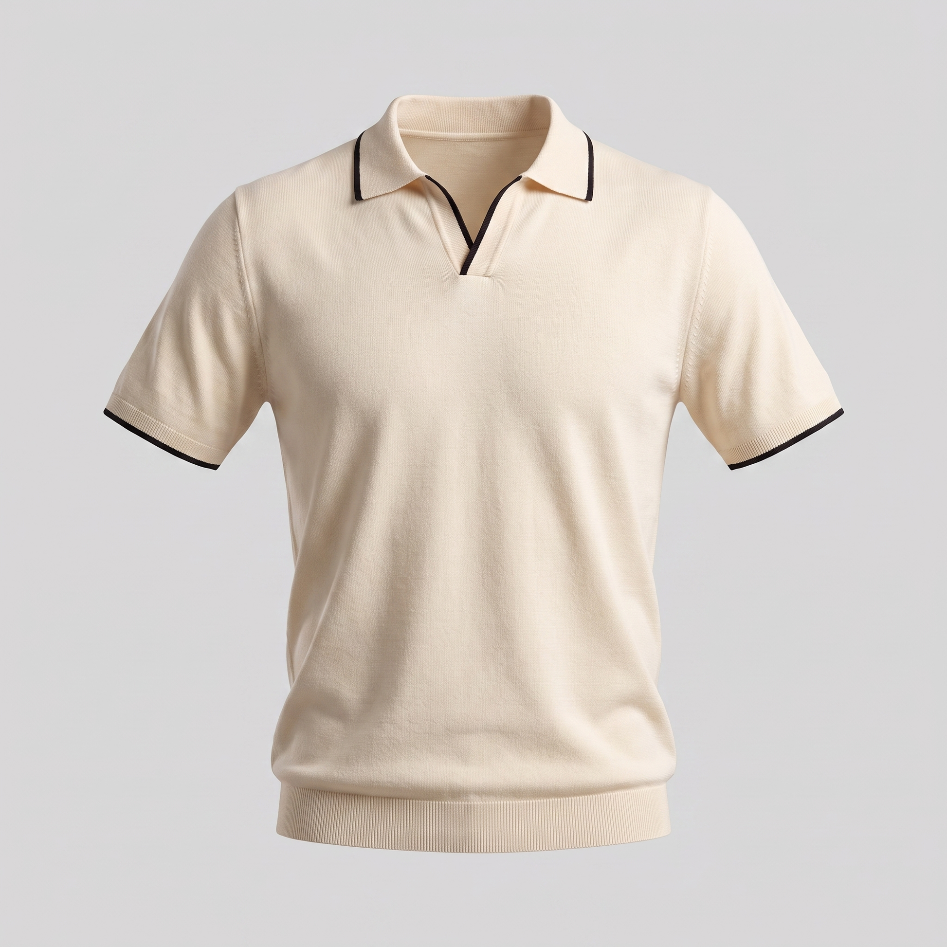 Men's Elegant Contrast Detail Polo Shirt