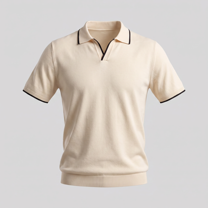 Men's Elegant Contrast Detail Polo Shirt
