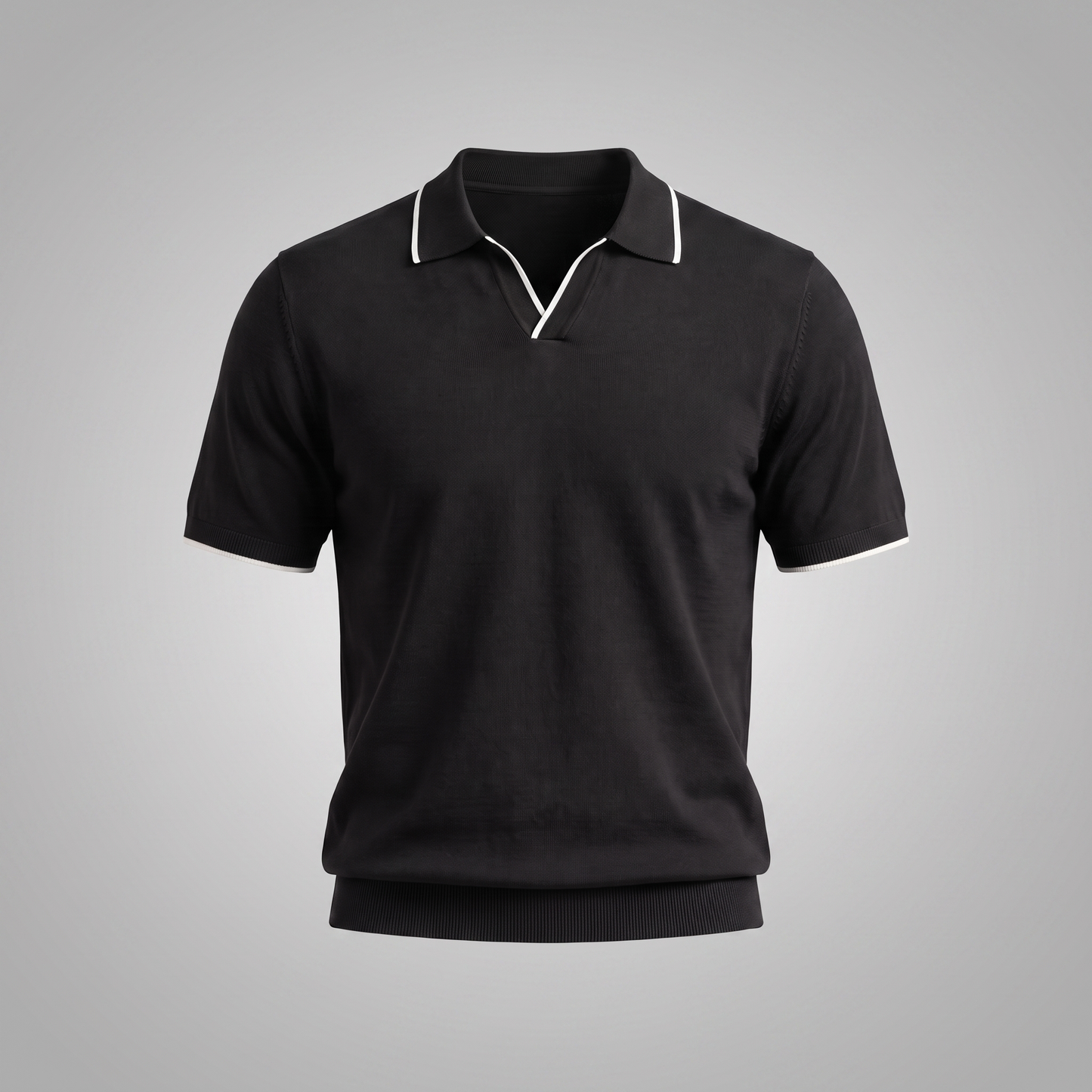 Men's Elegant Contrast Detail Polo Shirt