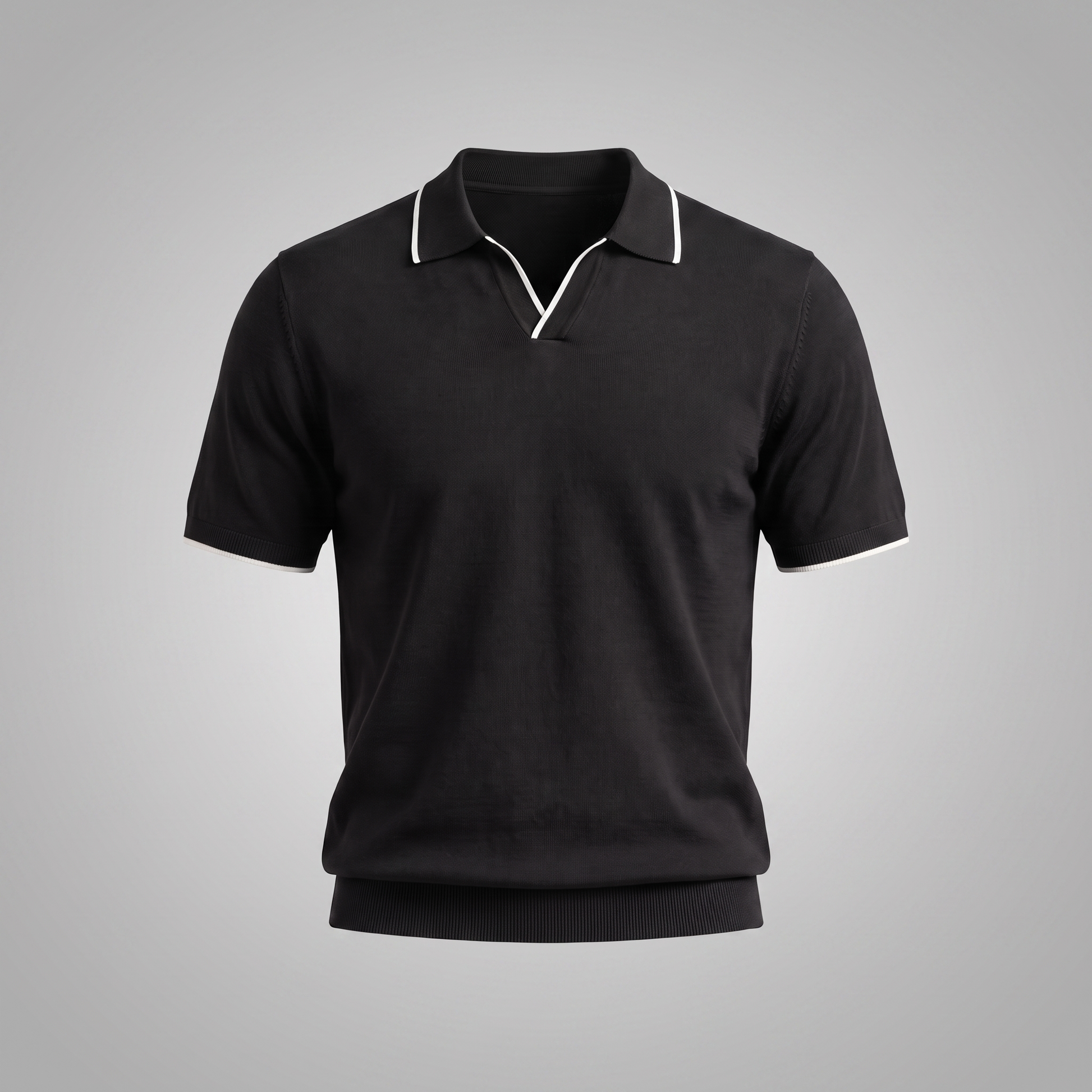 Men's Elegant Contrast Detail Polo Shirt