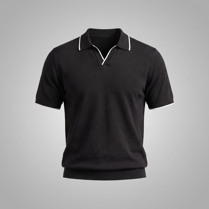 Men's Elegant Contrast Detail Polo Shirt