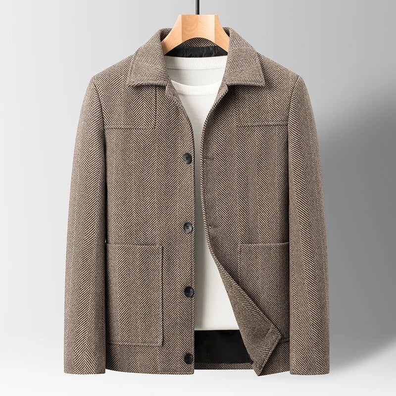 Men's Elegant Herringbone Jacket for Stylish Layering