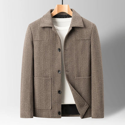 Men's Elegant Herringbone Jacket for Stylish Layering
