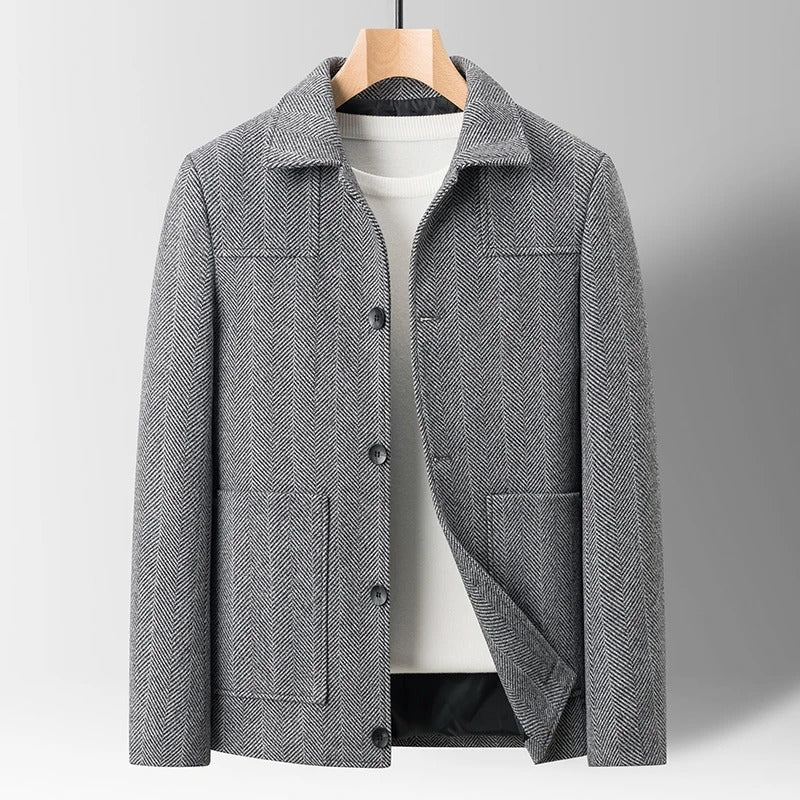 Men's Elegant Herringbone Jacket for Stylish Layering