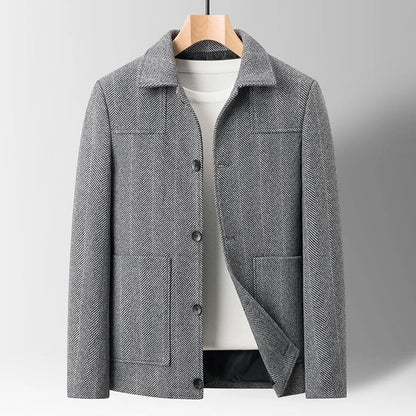 Men's Elegant Herringbone Jacket for Stylish Layering