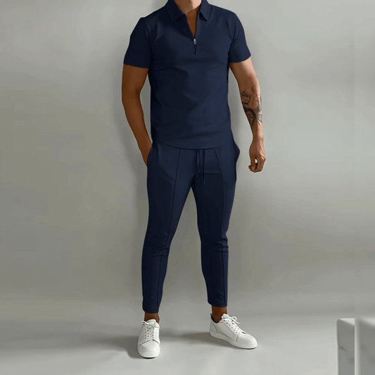 Men's Elegant Polo Shirt and Trouser Set