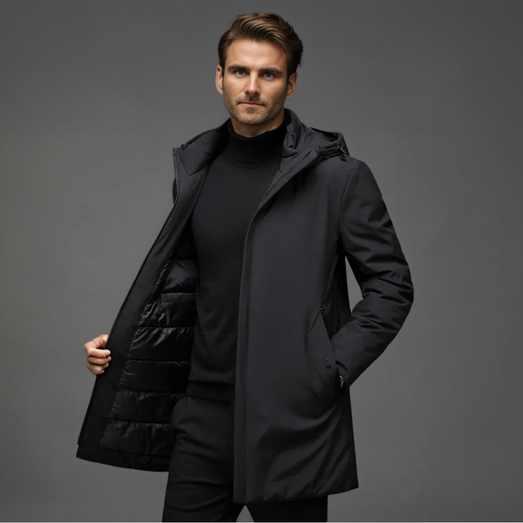 Men's Elegant Warm Winter Jacket with Hood