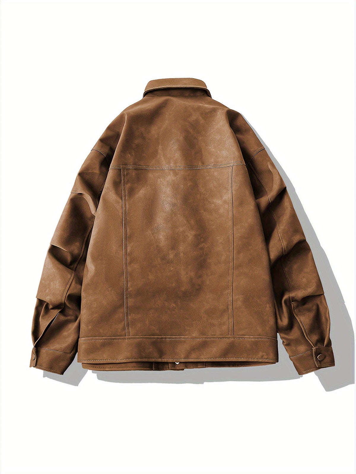Men's Faux Leather Biker Jacket Casual Style