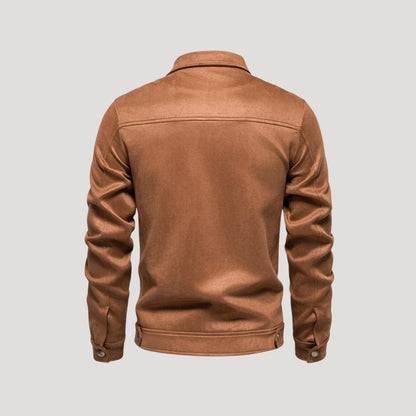 Men's Faux Suede Bomber Jacket