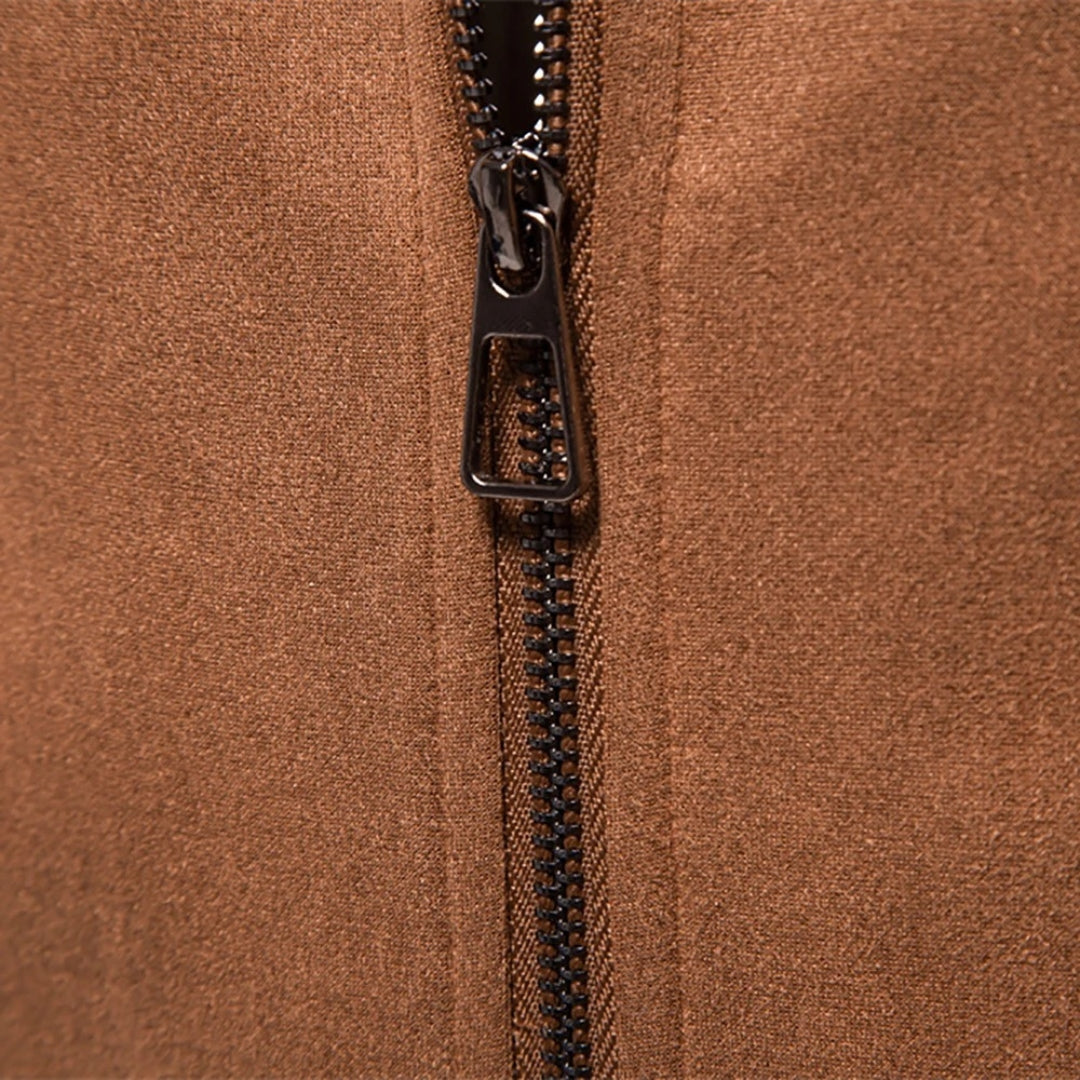 Men's Faux Suede Bomber Jacket