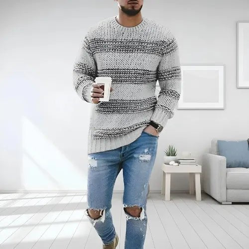 Men's Fine-Knit Sweater Elegant Design