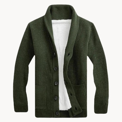 Men's Fleece Cardigan with Shoulder Collar