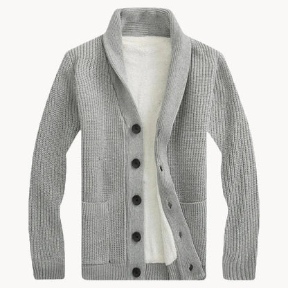 Men's Fleece Cardigan with Shoulder Collar