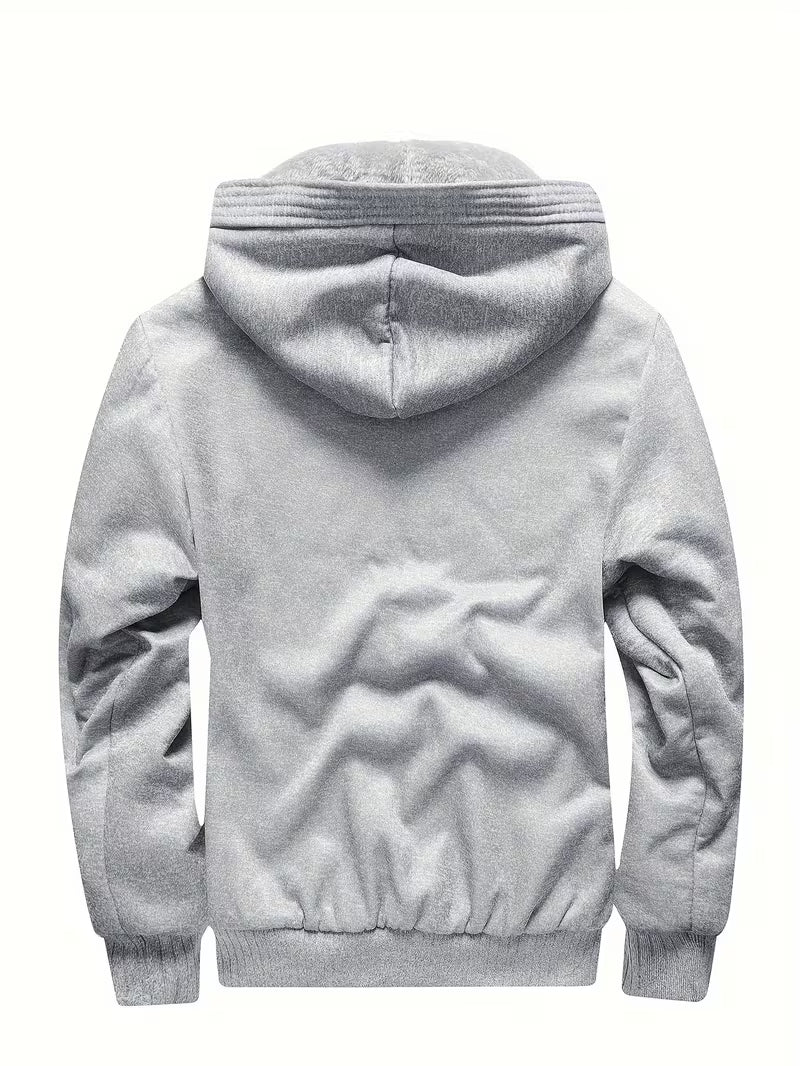 Men's Fleece Hooded Jacket with Zipper