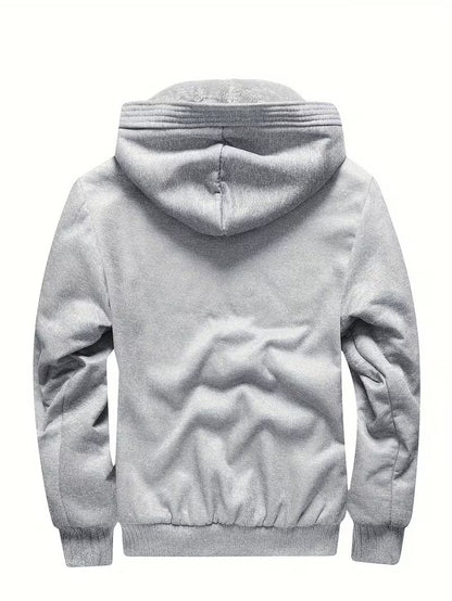 Men's Fleece Hooded Jacket with Zipper