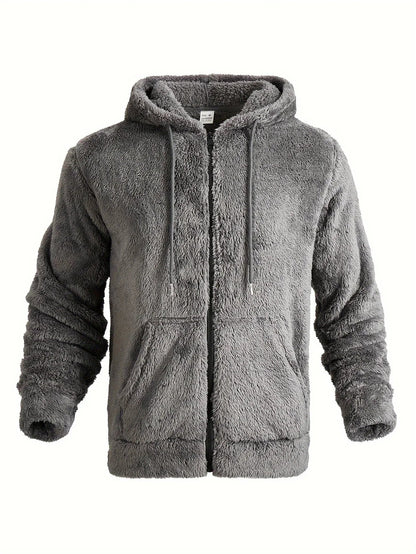 Men's Fleece Hoodie with Zipper and Hood