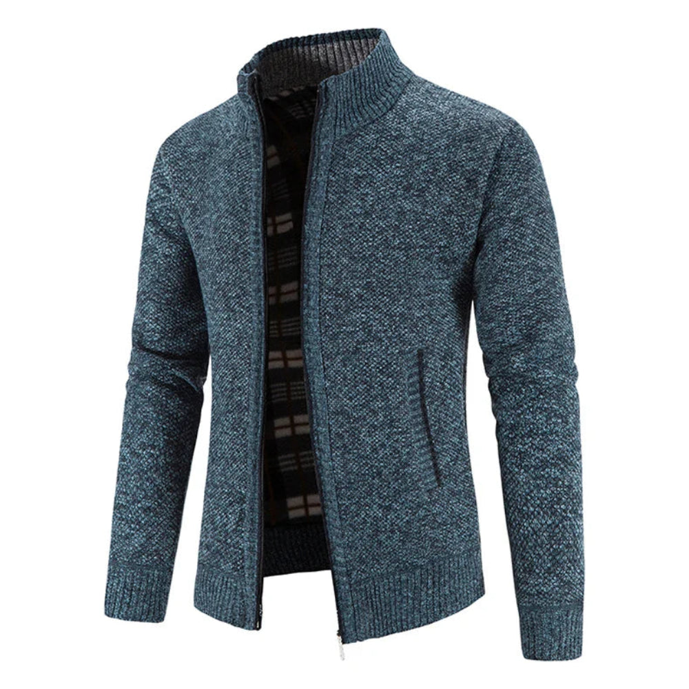 Men's Fleece Jacket Slim-Fit with Zipper for Winter Wear