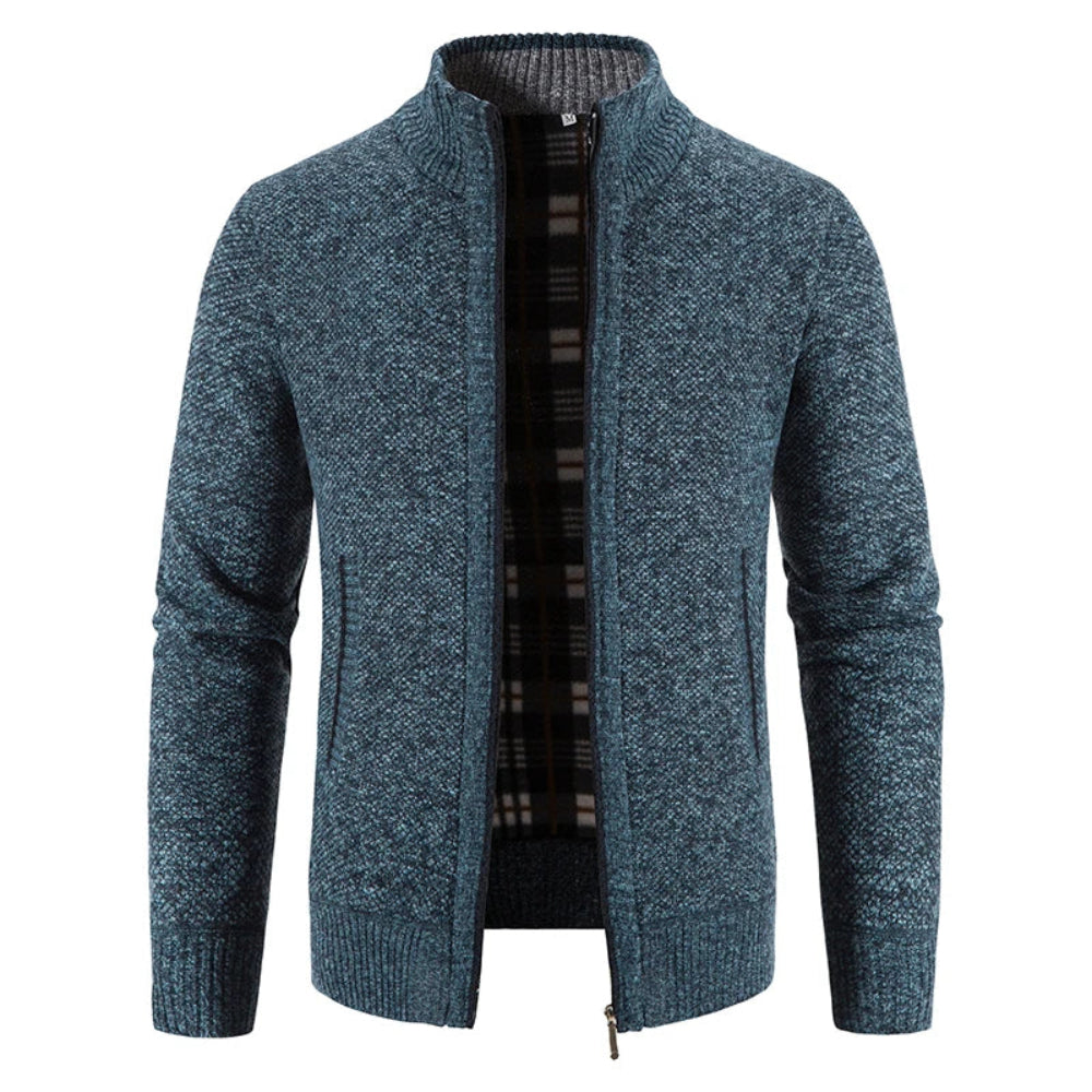 Men's Fleece Jacket Slim-Fit with Zipper for Winter Wear