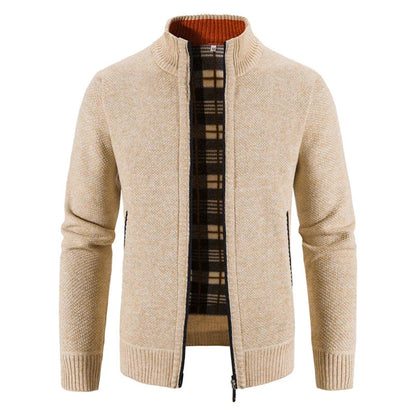 Men's Fleece Jacket Slim-Fit with Zipper for Winter Wear