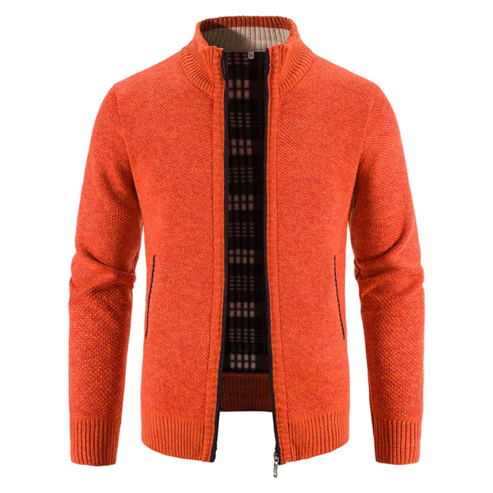 Men's Fleece Jacket Slim-Fit with Zipper for Winter Wear