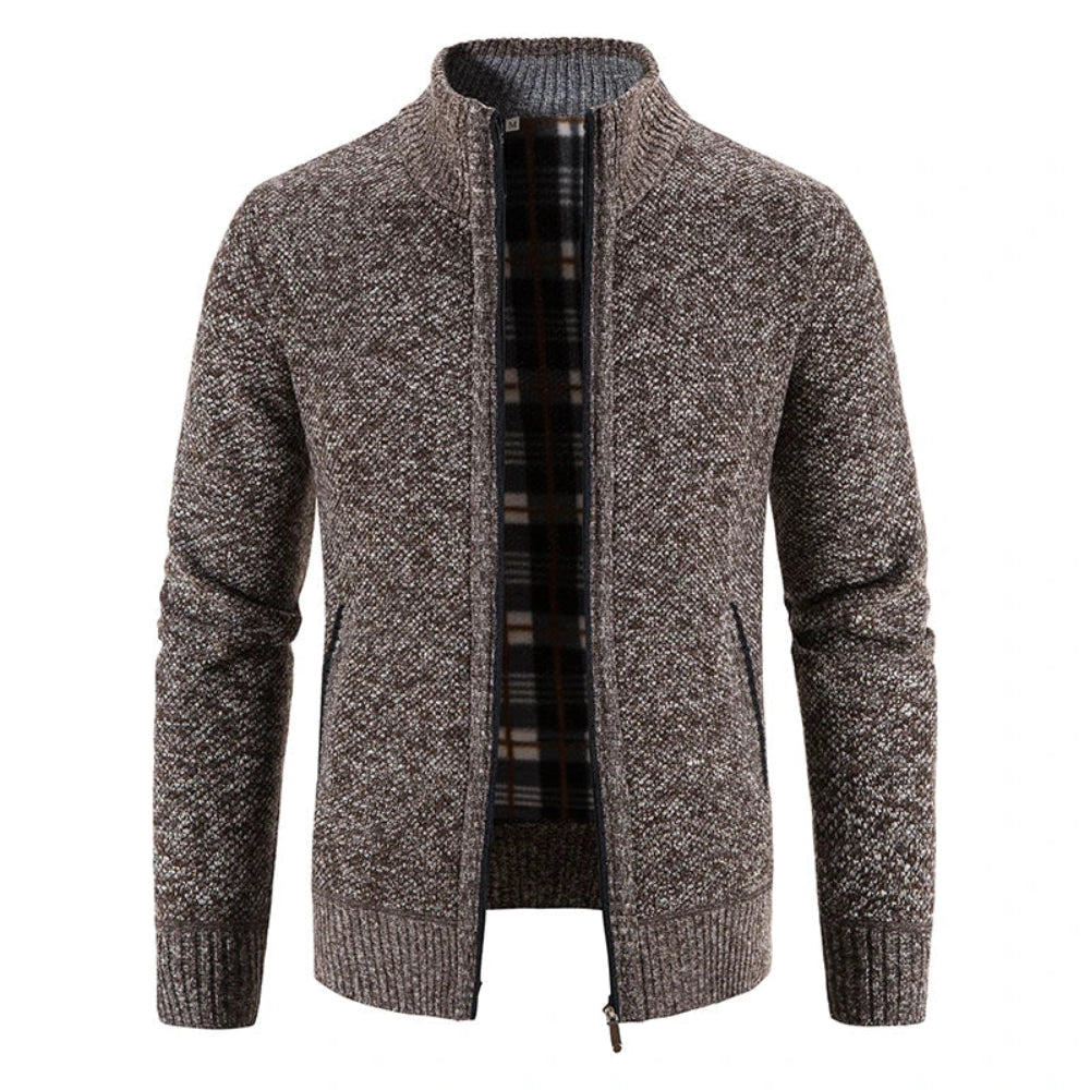 Men's Fleece Jacket Slim-Fit with Zipper for Winter Wear