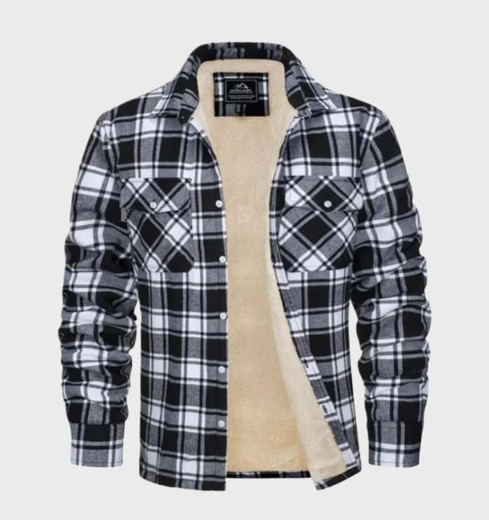 Men's Fleece Jacket - Vintage Flannel Winter Coat