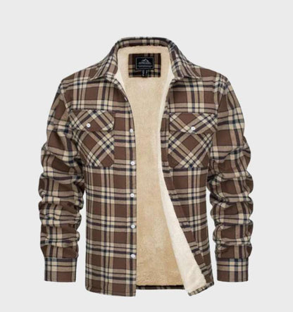 Men's Fleece Jacket - Vintage Flannel Winter Coat