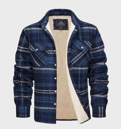 Men's Fleece Jacket - Vintage Flannel Winter Coat