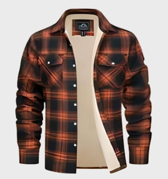 Men's Fleece Jacket - Vintage Flannel Winter Coat