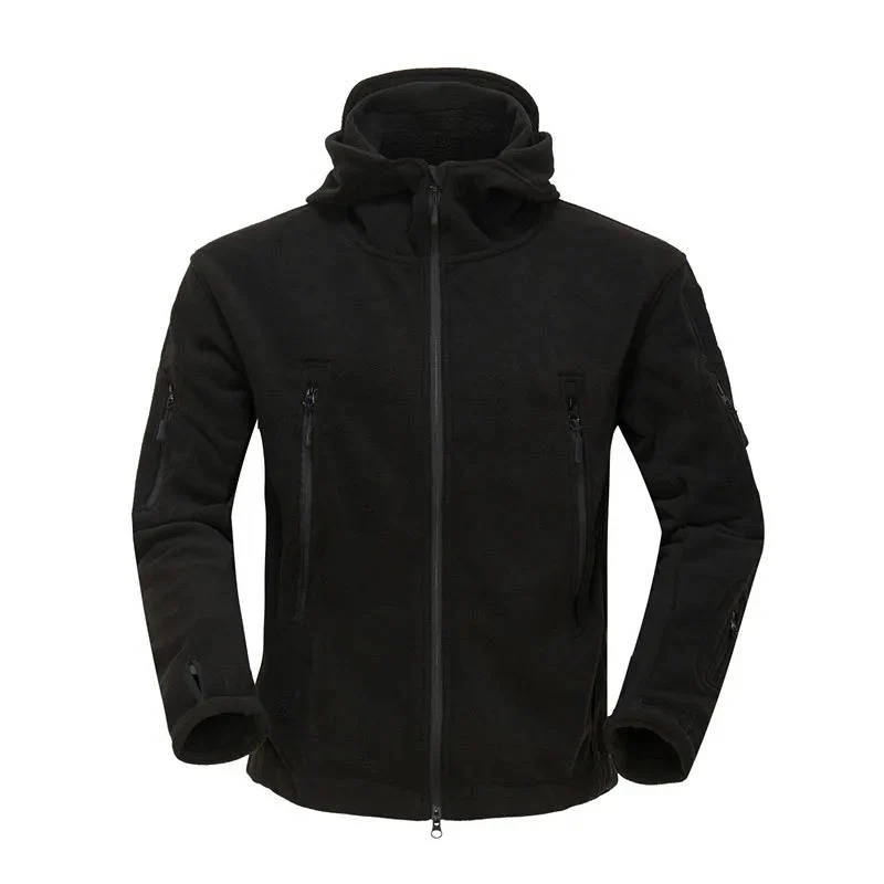 Men's Fleece Jacket with Hood and Zipper