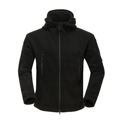 Men's Fleece Jacket with Hood and Zipper