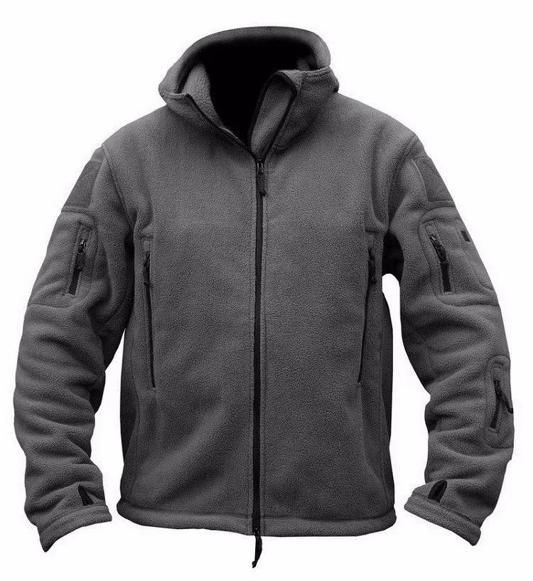 Men's Fleece Jacket with Hood and Zipper