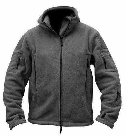 Men's Fleece Jacket with Hood and Zipper