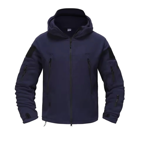 Men's Fleece Jacket with Hood and Zipper