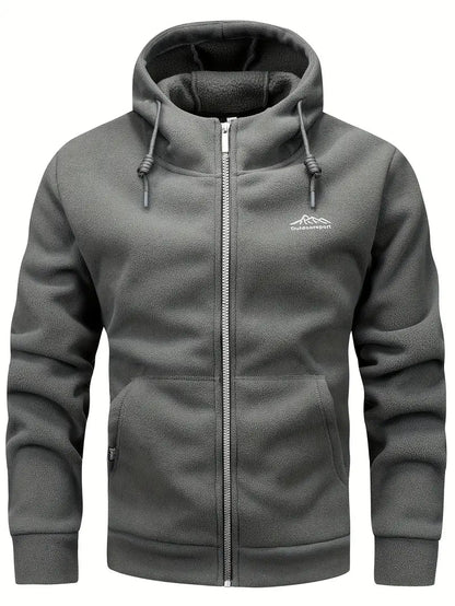 Men's Fleece Jacket with Hood for Outdoor Adventures