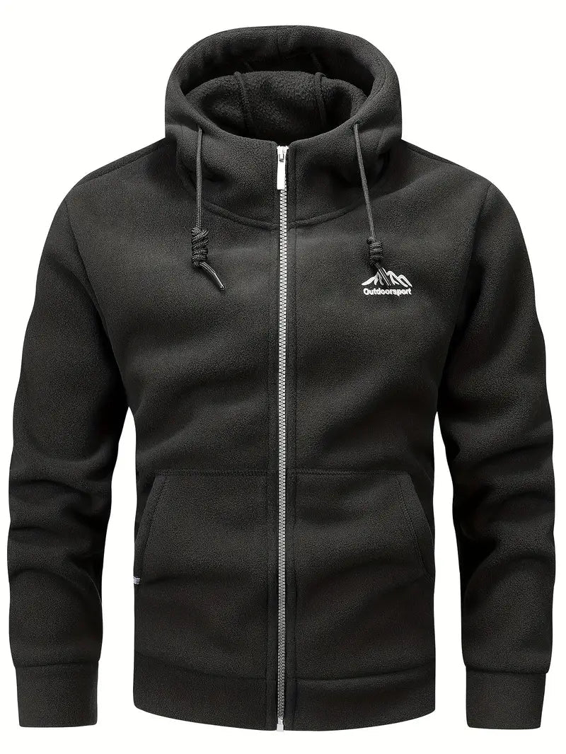 Men's Fleece Jacket with Hood for Outdoor Adventures