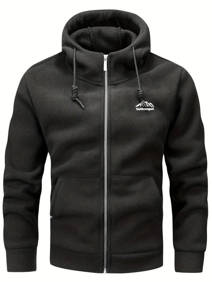 Men's Fleece Jacket with Hood for Outdoor Adventures