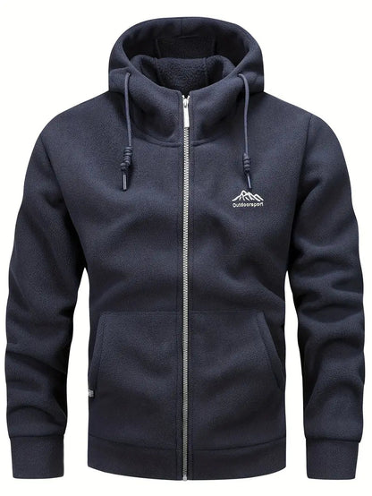 Men's Fleece Jacket with Hood for Outdoor Adventures